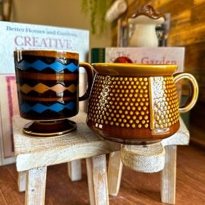 Set of 2|Vintage style Boho mixed mug set